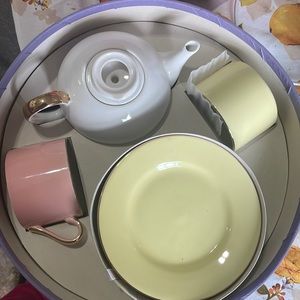 Indigo tea set for two